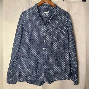 J.Crew Chambray dot Pullover Shirt Sz. 12